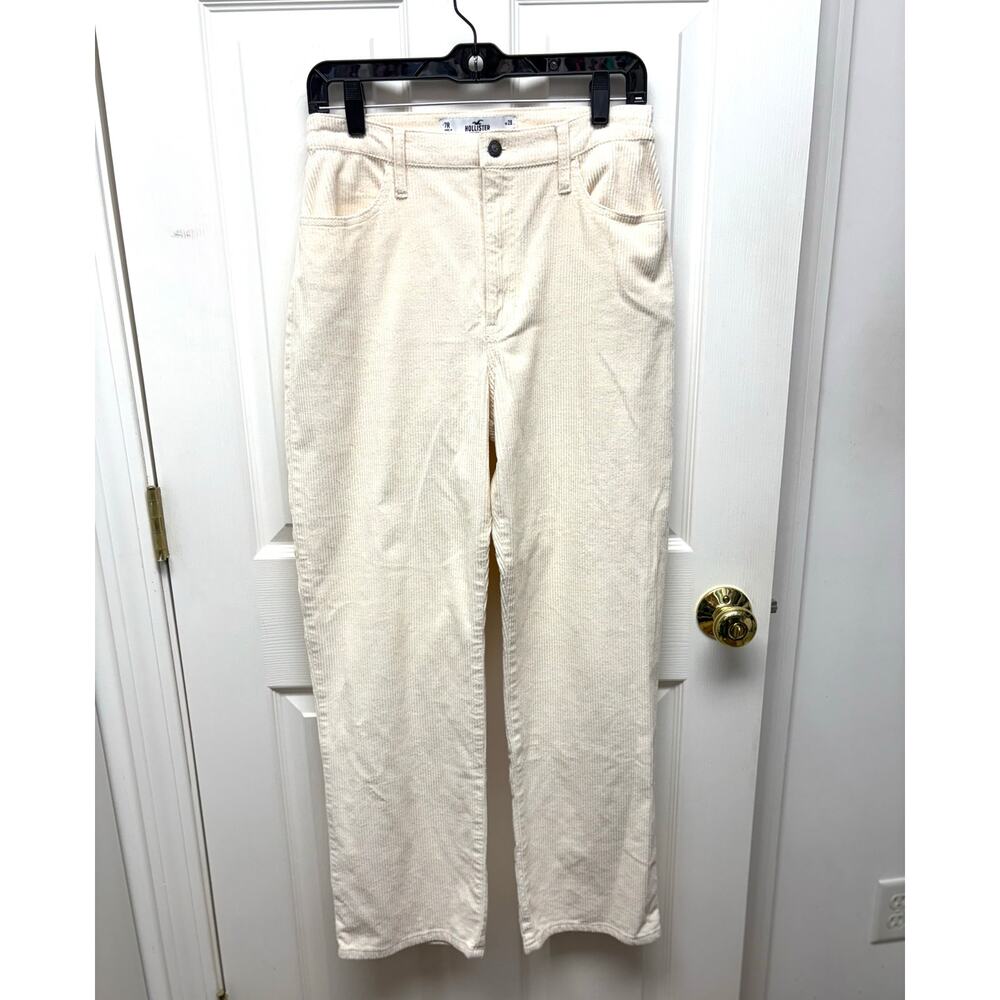 Hollister Pants Cream Corduroys , Ultra High Rise, Straight Leg, Women's Size 28